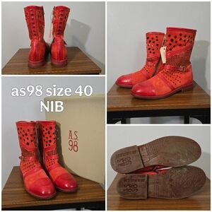 A.S.98 Women's Red Leather Boots